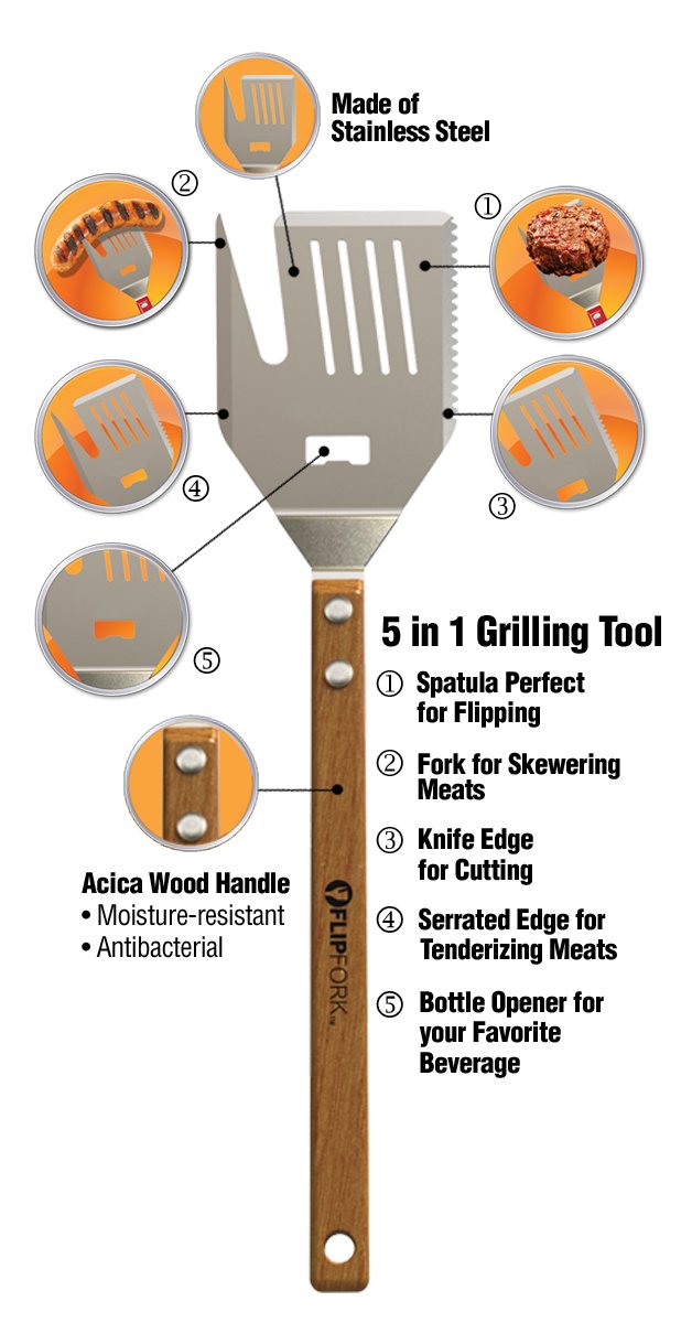 FlipFork 5-In-1 Grill Spatula Fork